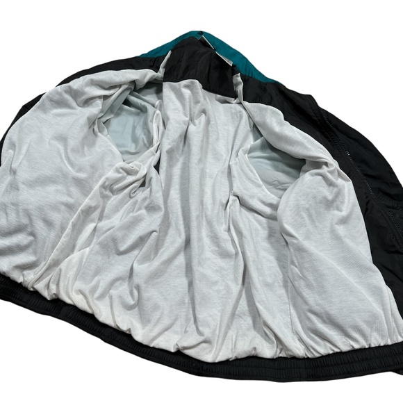 Vintage 90s Nike Jacket Black Teal Green Windbreaker Jacket Mens Small - Picture 6 of 10